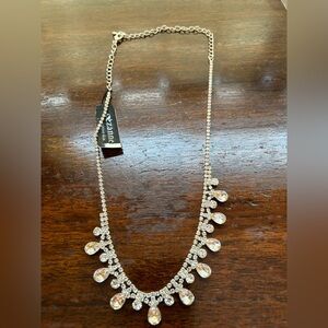 Cezanne CZ Teardrop Silver Necklace with Crystal Accents for Prom or Wedding New